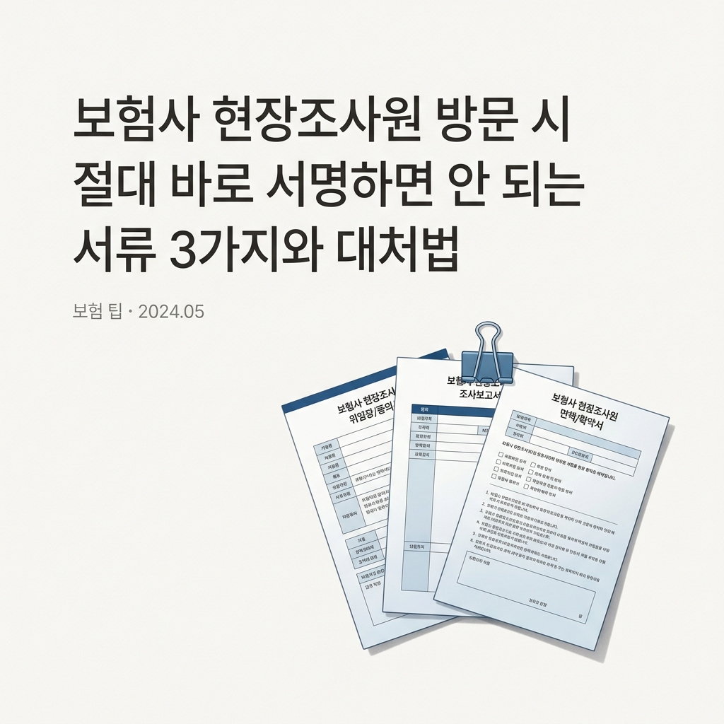 보험사 현장조사원 방문 시 절대 바로 서명하면 안 되는 서류 3가지와 대처법