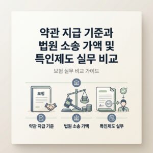 약관 지급 기준과 법원 소송 가액 및 특인제도 실무 비교