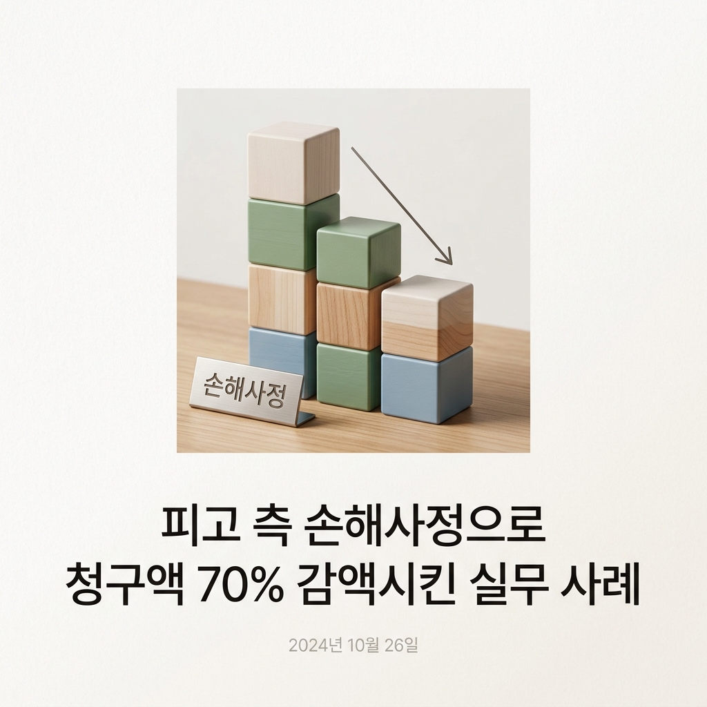 피고 측 손해사정으로 청구액 70% 감액시킨 실무 사례