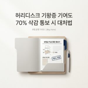 허리디스크 기왕증 기여도 70% 삭감 통보 시 대처법