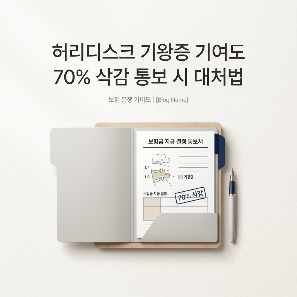 허리디스크 기왕증 기여도 70% 삭감 통보 시 대처법