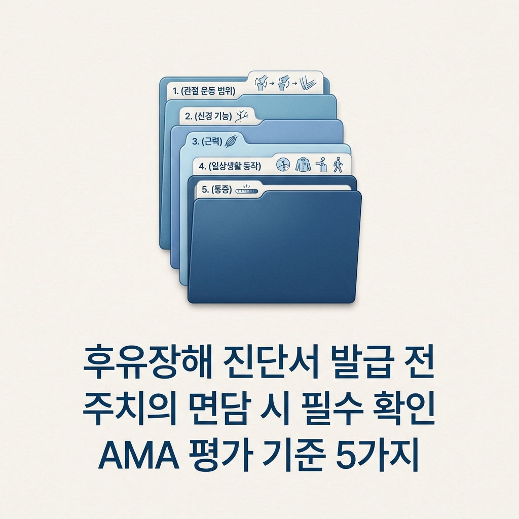 후유장해 진단서 발급 전 주치의 면담 시 필수 확인 AMA 평가 기준 5가지