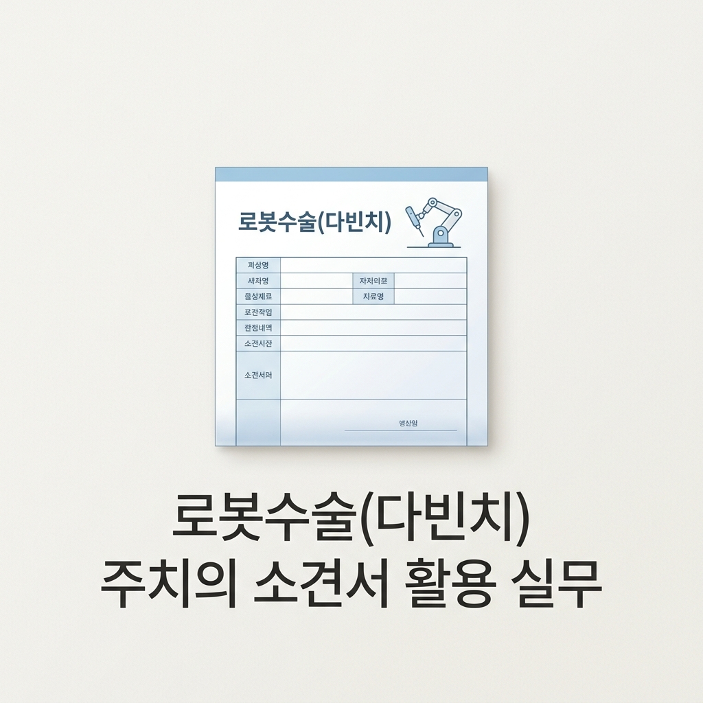 로봇수술(다빈치) 주치의 소견서 활용 실무
