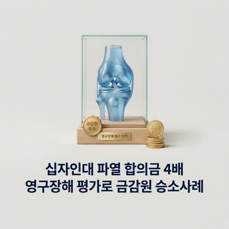 십자인대 파열 합의금 4배 영구장해 평가로 금감원 승소사례