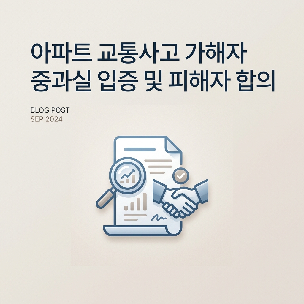아파트 교통사고 가해자 중과실 입증 및 피해자 합의