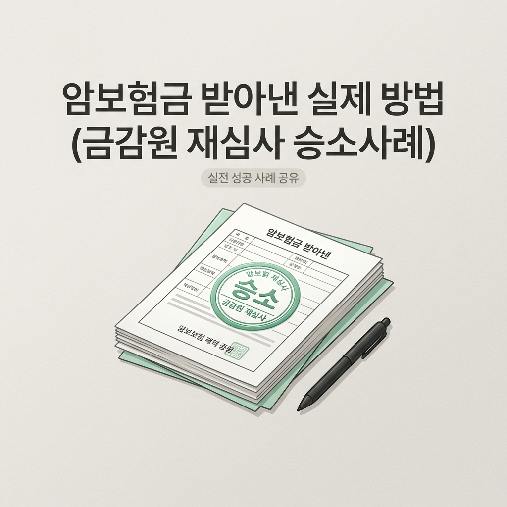 암보험금 받아낸 실제 방법 (금감원 재심사 승소사례)